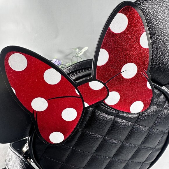 Disney Minnie Mouse Crossbody Purses Mouse Ears Icon Polka Dot Bow Shoulder Bag - Picture 5 of 16
